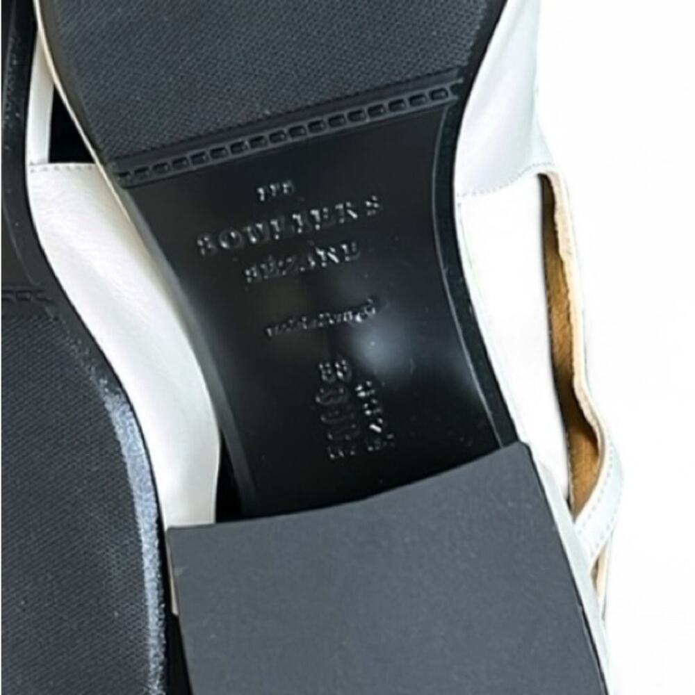 NWB Sezane PAULA BABIES Ecru white Black toe mid-height heels 38 - Picture 14 of 15